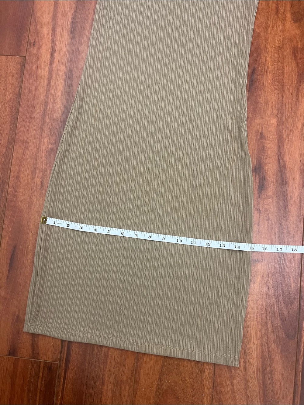 One-Shoulder Ribbed Dress in Taupe - Picture 7 of 9